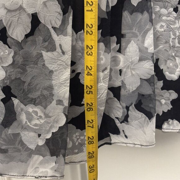 Betsy & Adam Strapless Black & White Floral Print Dress Size 12 Made In USA - Picture 9 of 16